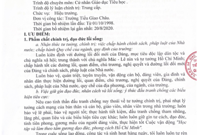 BẢN TỰ KIỂM ĐIỂM