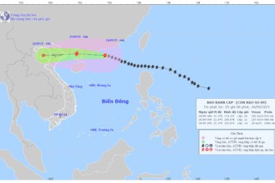 Công điện số 11/CĐ-UBND của Chủ tịch UBND tỉnh Ninh Bình về việc tập trung ứng phó với bão số 9 (siêu bão Ragasa)